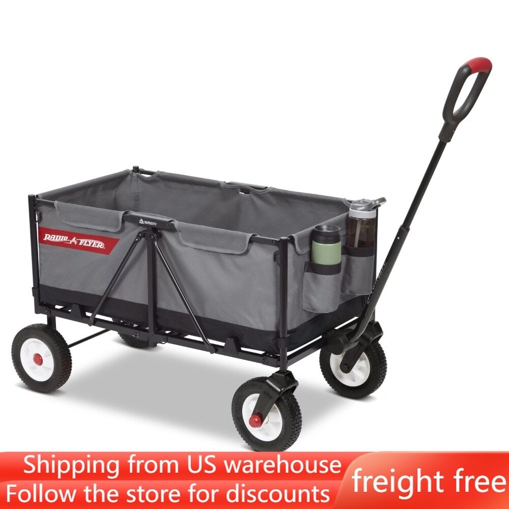 Beast-EZ-Fold-Maximum-Capacity-Heavy-Duty-Kid-Cargo-Camping-Equipment-Gray-Collapsible-Utility-Wagon-Outdoor